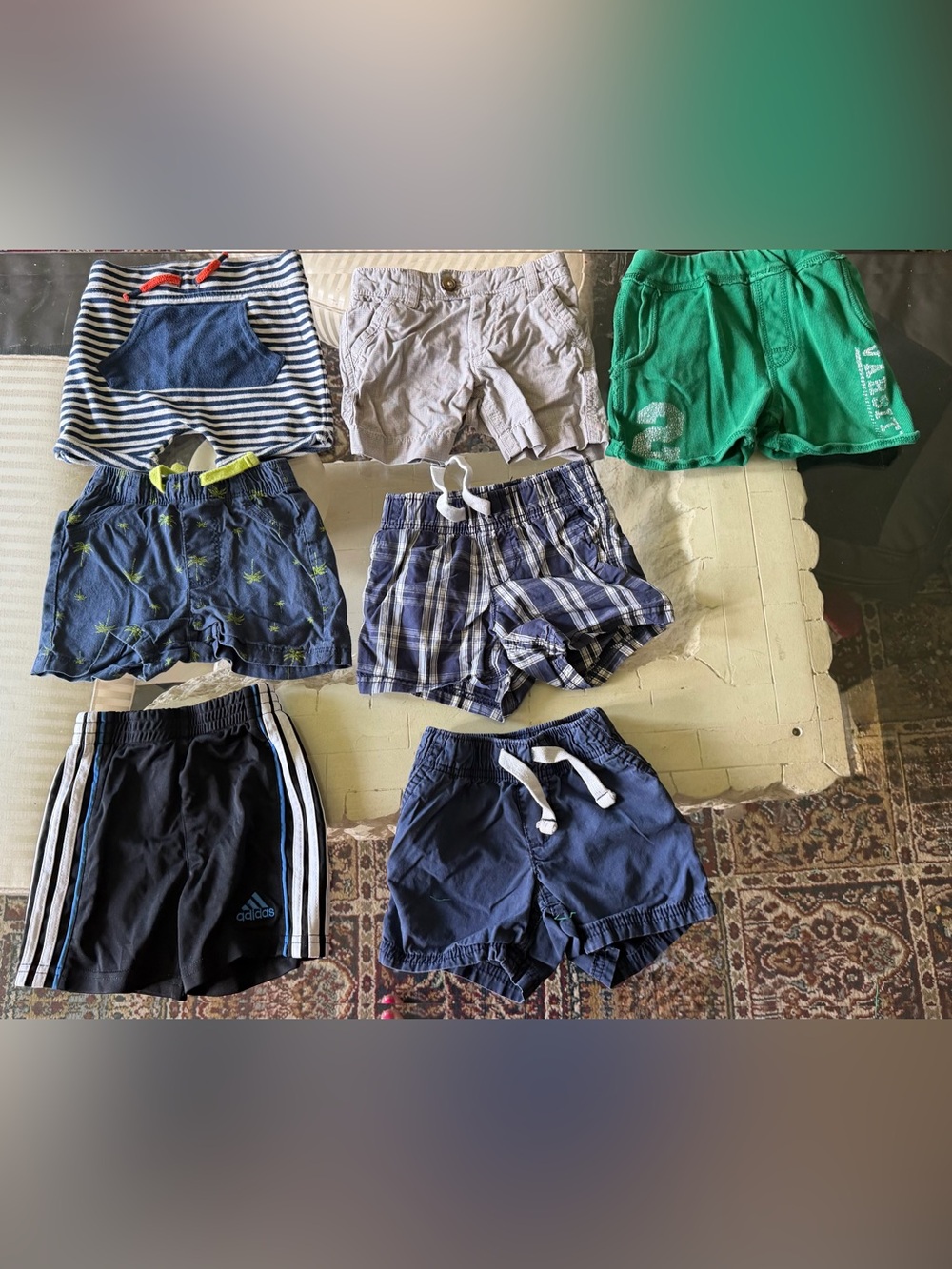 7 Kids Cotton Casual Shorts - Navy, Blue, Gray size 12 months